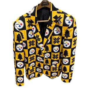 Pittsburgh Steelers Men's Christmas Blazer 46 Black Gold Terrible Towels‎ Fan